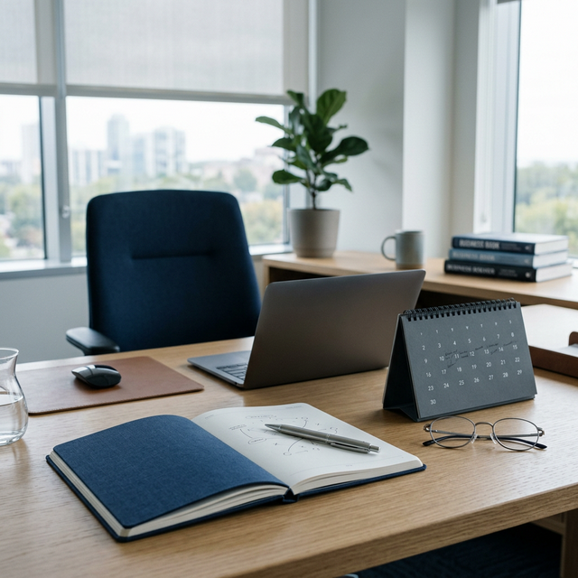 Strateginis planavimas ir lankstus darbo grafikas — koncepcinis biuro vaizdas